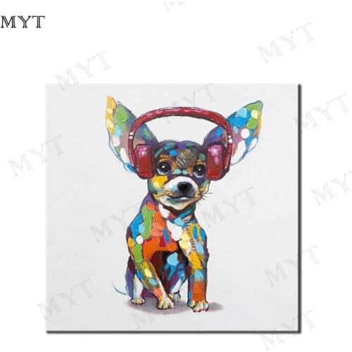 MYT Free Shipping Modern Abstract Oil Painting 100% Handmade Dog Canvas Art Painting For Living Room Office Decoration Wall Art