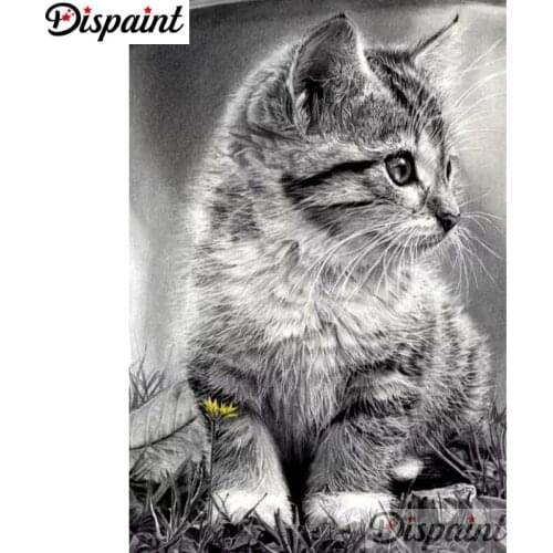 Dispaint Full Square/Round Drill 5D DIY Diamond Painting "Animal Cat scenery" 3D Embroidery Cross Stitch Home Decor Gift A10327