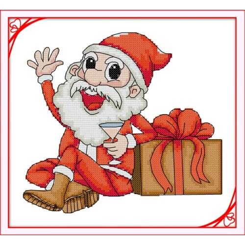 Santa Claus 12 cross stitch kit aida 14ct 11ct count print canvas stitches embroidery DIY handmade
