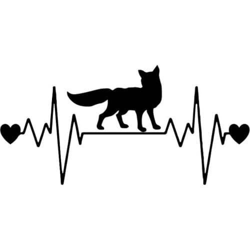 Fox Heartbeat Lifeline Stickers Fashion Body Decoration Personalized PVC Waterproof Sunscreen car Stickers Apply to car Window