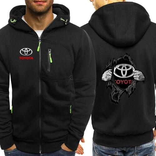 2021 New Toyota Print New Mens Hoodies Sweatshirts Zipper Sweatshirt Solid Color Hoody Sweatshirts For Male Hooded Coats