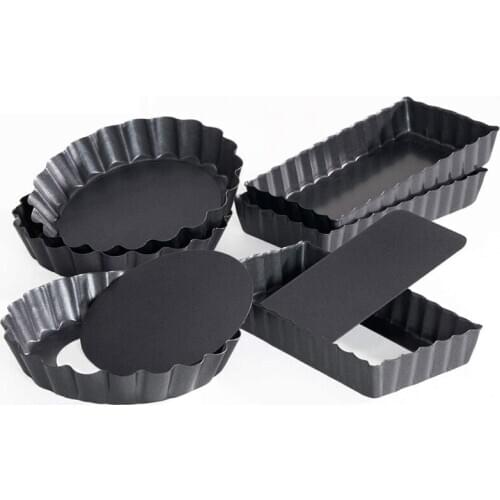 New 6 Pack Tart Quiche Pan Set,Nonstick Removable Loose Bottom Mini Heavy Duty Fluted Pie Cheesecake Molds