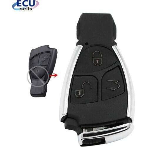 NEW Style Silver Side Modified 3 Button Remote Key Shell Case Fob for Benz CLS C E S + battery Holder