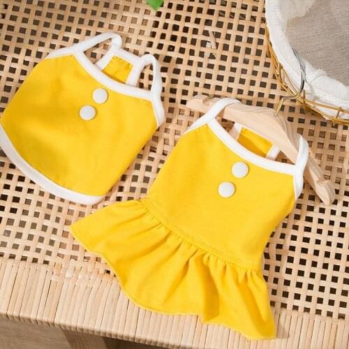 Cat Clothes Simple Camisole Vest Skirt Breathable Spring and Summer Couple Wear Small Dog Dog Pet Clothing