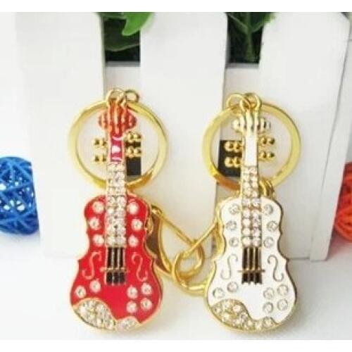 Wholesale Musical Instrument White Red Guitar USB 2.0 Flash Drive Thumb Memory Stick Pen Drive U Disk 8GB 16GB 32GB 64GB Gift