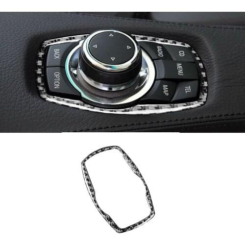 Carbon Fiber Car Armrest Radio Console Button Frame Trim For BMW 6 Series M6 E63 E64 2004 -2010