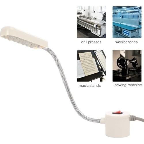 New 2W 30LED Portable Sewing Machine Light LED Night Light Magnetic Mounting Base Gooseneck Lamp for All Sewing Machine Lighting