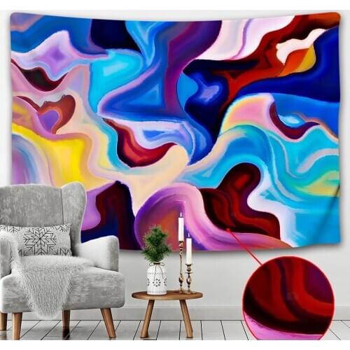 Psychedelic scene abstract art oil painting home decor tapestry bohemian style decoration hippie bedroom bed sheet sofa blanket