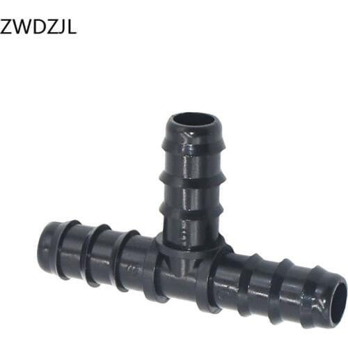 Garden irrigation tee 16mm water splitter 5/8 garden irrigation hose 3 way connector tee barbed splitter 3 rings 4pcs