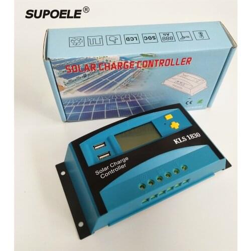 CE RoHS Approval With Dual USB Output PWM Solar Charge Controller 30A 12V 24V Auto Sensing For Off Grid Solar Power System