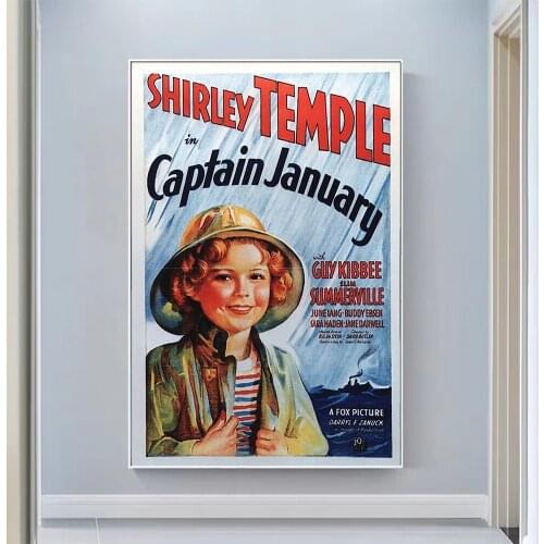 V0723 Captain January Vintage Classic Movie Wall Silk Cloth HD Poster Art Home Decoration Gift