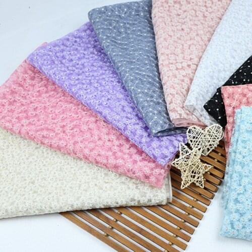 Embroidered Daisy mesh fabric Lace mesh gauze embroidered gauze cloth wedding dress clothing fabric wholesale