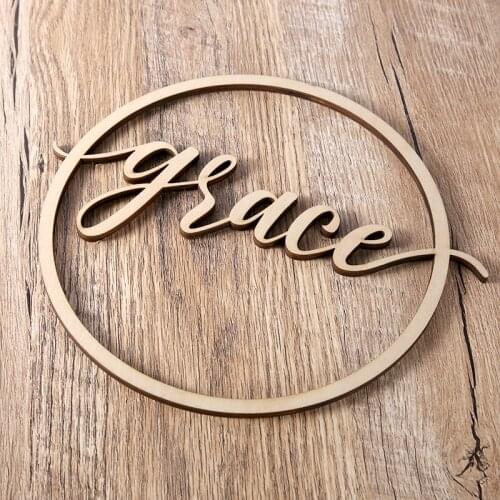 XY-Personalized Circle Name Sign, Wooden Name Sign, Custom Wedding Wood Couples Sign decoration, Custom Name Sign