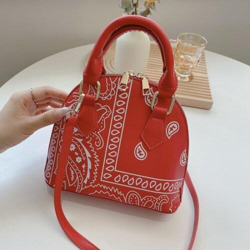 Geometric Print Bag Women 2021 New Trendy Wild Printed Tote Bag Portable Zip Shell Purses Small Satchels Shoulder Messenger Bags