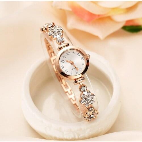 1PCS New Fashion Luxury Rhinestone Watches Women Stainless Steel Quartz Bracelet Watch Ladies Dress Watches Gold Silver Clock