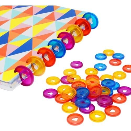 28mm Heart-shaped Plastic Ring Buckle Mushroom Hole Loose-leaf Notepads Color Plastic Peach Heart Buckle DIY Binder Office