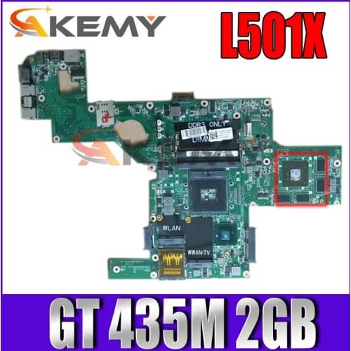 Akemy For DELL L501X Laptop Motherboard CN-0NWF36 0NWF36 NWF36 DAGM6BMB8F0 HM57 GT 435M 2GB DDR3 MB Support I7 CPU 100% Tested