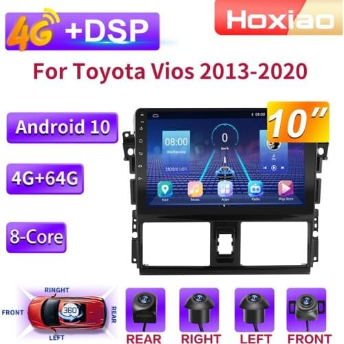 360 auxiliary system 4G Android 10 2din Car Radio Multimedia Video Player For Toyota yaris Vios 2013-2020 Navigation GPS 2 DIN