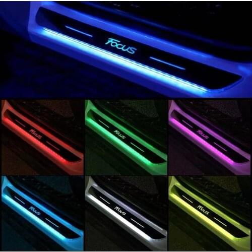 Car USB Power LED Welcome Pedal Light car Prevent scratches Pedal Sill Pathway lamp For Ford Focus decoration light accessories