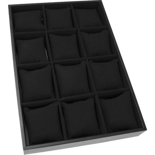 12Grid Velvet Watch Bacelet Jewelry Display Storage Box Case Pillow