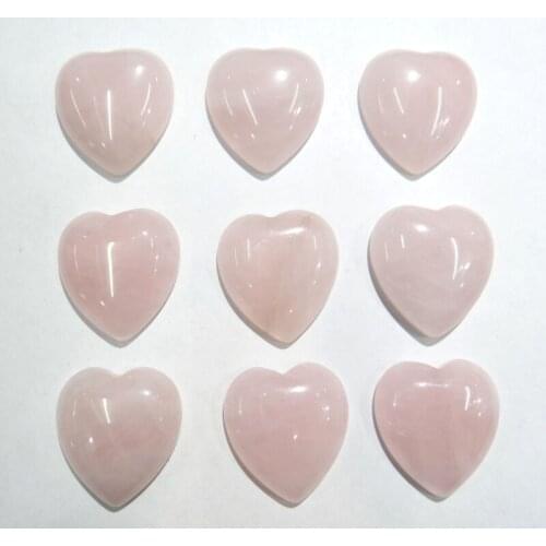 Wholesale 30pcs Heart-shaped beads No Hole natural Quartz crystal cabochons stone 25*23mm For DIY Making Jewelry accessories