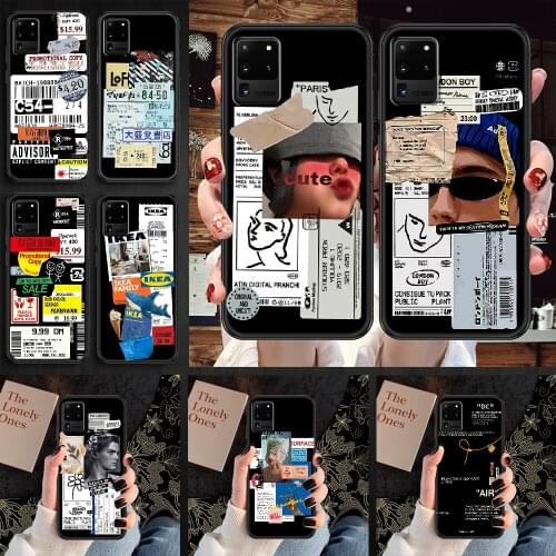 Retro Discount Label Phone case For Samsung Galaxy Note 4 8 9 10 20 S8 S9 S10 S10E S20 Plus UITRA Ultra black luxury coque