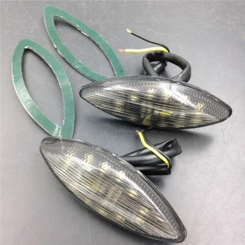 Motorcycle Parts LED Flush Mount Turn Signal Lens Mirror block base plate for Kawasaki 2006 2007 ZX ZX14 ZX14R 14R Smoke