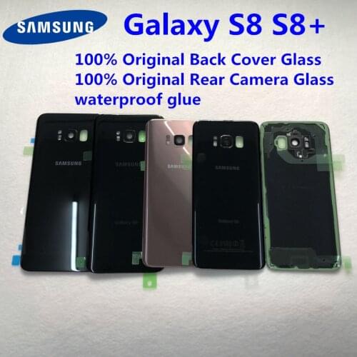 For Samsung Galaxy S8 Plus S8+ G950 G955 100% Original Battery Back Cover Glass Door Housing Rear Camera Glass S8 Rear cover
