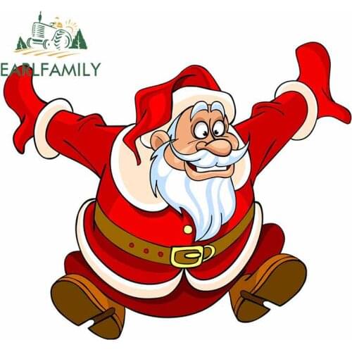 EARLFAMILY 13cm x 12.8cm Cartoon Santa Claus Fine Decal Wall Room Door Decoration Car Sticker Body for Window Bumper Decals