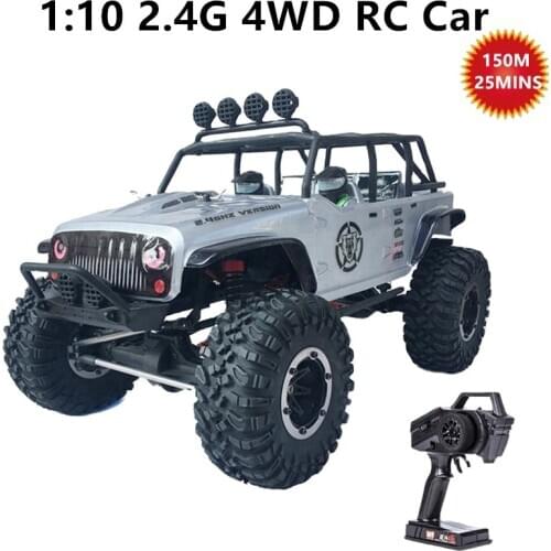 Electric RC Climbing Off-Road vehicle 4WD 1:10 Scale 2.4G 25mins Front And Rear Dual Steering Waterproof Remote Control Toy Car