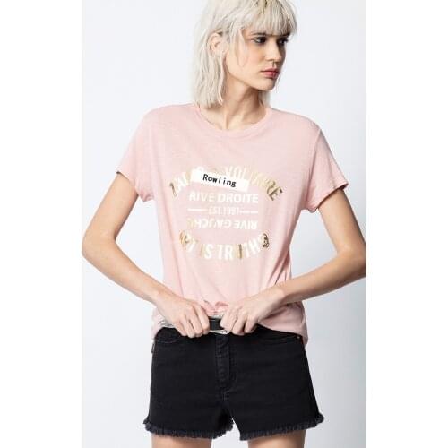 Rowling Letter Print Tee Women T-shirt 100% Cotton black graphic tees women Round Neck Short Sleeve Sumemr women tee tops 2021