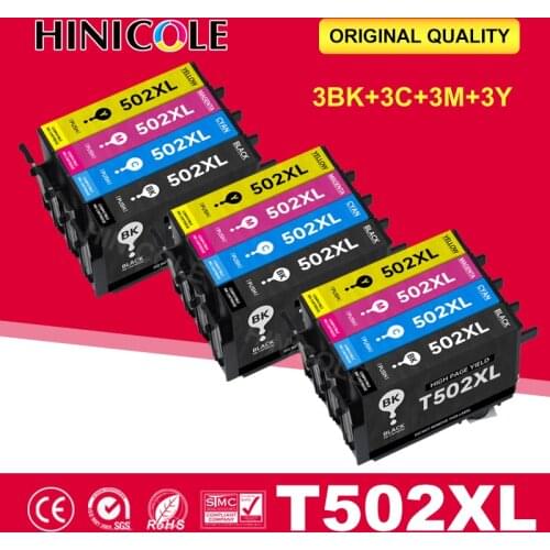 Hinicole 502 502XL Full Compatible Ink Cartridge for Epson Expression Home XP-5100 XP-5105 Workforce WF-2860 WF-2865 Printer