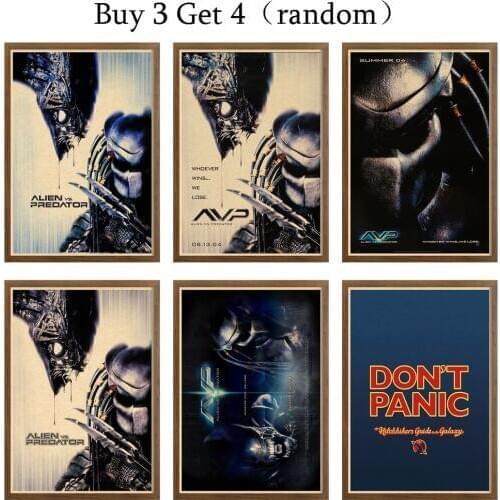 Alien Vs. Predator posters & prints Vintage Style Movie Poster Decorative Painting Wall Picture Kraft Paper Print 42X30cm