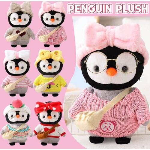 Kawaii Stuffed Toys 30cm Cute Cartoon Penguin Cosplay Dress Up Plush Baby Toy Stuffed Doll Animal Pillow Room Decor Birthday Gif