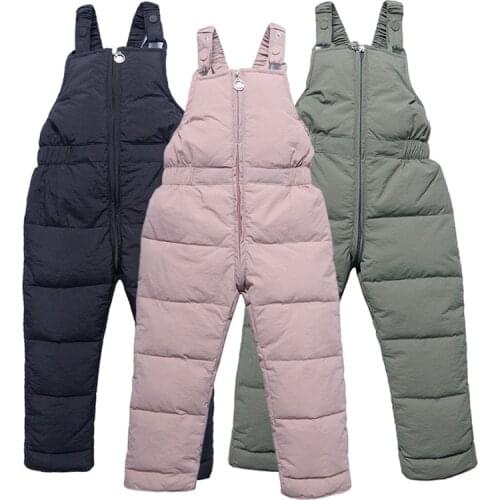 Toddler Kid Baby Boy Autumn Winter Pants Padded Thick Warm Trousers For Girl Waterproof Ski Pants Jumpsuit High Quality Ski Suit