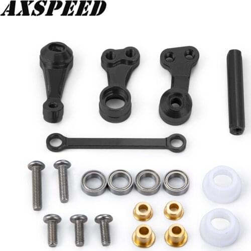 AXSPEED Aluminum Alloy Steering Link Set for 1:14 Tamiya CC01 RC Trailer Tractor Truck Car Parts