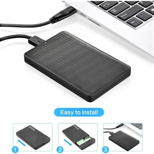 2.5 Inch SATA Hard Disk Box Usb3.0 Mobile Hard Disk Box SSD Sliding Cover Installation Grid Texture Mobile Hard Disk Box