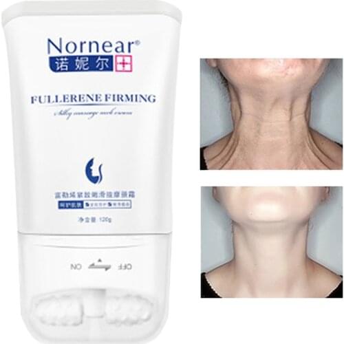 Beauty Neck Cream Double Scroll Wheel Reduce Neck Wrinkles Lifting Firming V-shaped Massage Witch Hazel Neck Fullerene Care 120g