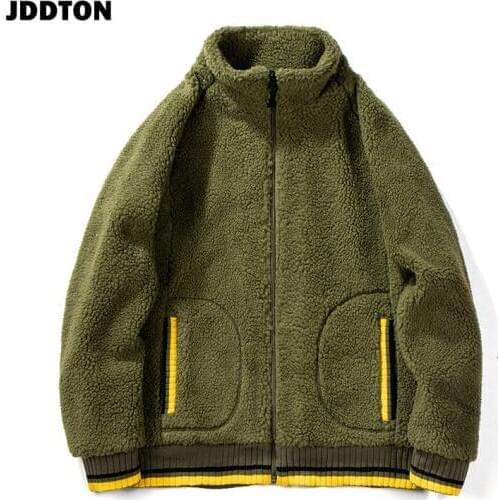 JDDTON Mens Zipper Jackets Loose Round Neck Outwear Cardigan Man Contrast Color Coats Casual Europe Size Male Streetwear JE181