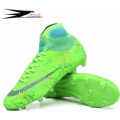 Hot Sale Mens Soccer Cleats High Ankle Football Shoes Long Spikes Outdoor Training Boots Men Women Soccer Shoes Chuteira Futebol