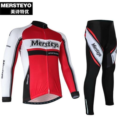 Mersteyo Red Men Ropa Ciclismo Pro Cycling Clothing Long Sleeve Bike Jersey Clothes Bicycle Maillot MTB Cycle shirts