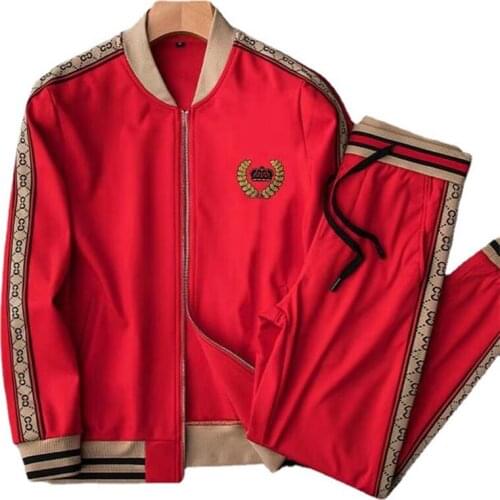 Spring and autumn Muscle Mens sportswear fashion jacket + hip hop fitness jogging pants leisure suit