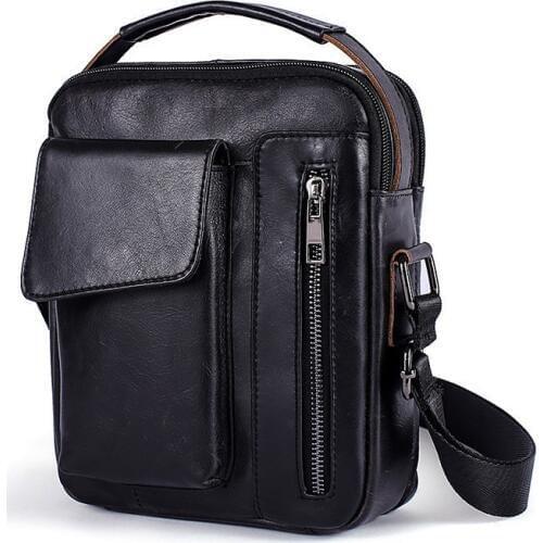 Men Messenger Bags Shoulder Bag Cow Leather Hand Bags Professional Business Mens Travel Totes Men Bag Small Briefcase Flap
