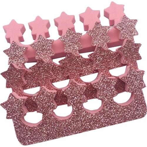 2018 New Star 30pairs=60pcs Pink GlitterManicure Tools Nail & Feet Care China EVA Material Nail Art Tools Finger Toe Seperators