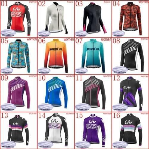 New womens cycling thermal fleece long sleeve jersey 2020 winter mountain bike shirt mtb bicycle tops warmer outdoor sportswear
