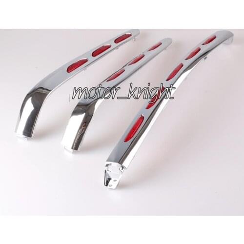 New Left Right Chrome Fairing Lens LED Light Trunk Moldings For Honda Goldwing 1800 GL1800 2001-2011 02 03 04 05 06 07 08 09 10