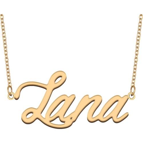 Lana Name Necklace for Women Stainless Steel Jewelry 18k Gold Plated Nameplate Pendant Femme Mother Girlfriend Gift