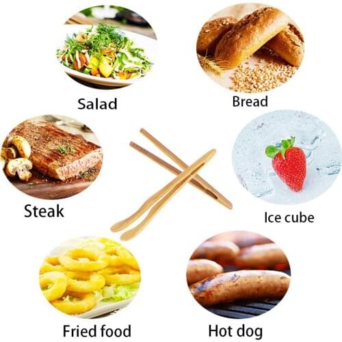 Food Pliers, Kitchen Tongs, Tea Bread Barbecue Supplies Fry Heat-Resistant Cup Chinese Style Bamboo Clips