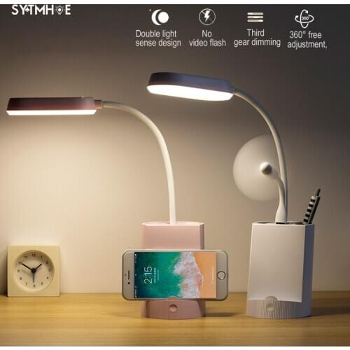 Dimming Kids Room Bedroom Night Table Lamps Rechargeable Childrens Bedside Lamp Desk Led Reading Light Bed Power Bank Function