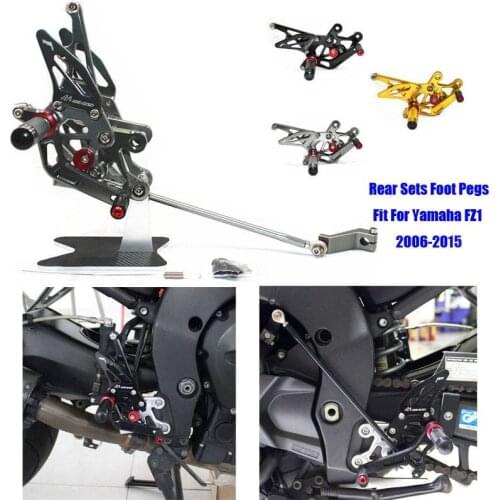 For Yamaha FZ1 2006-2015 07 08 09 10 11 12 CNC Adjustable Footrest Foot Peg Pedal Mount Bracket Sets Footpeg Rider Rear Rearset
